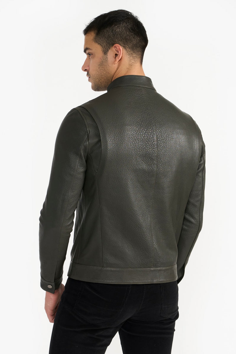 Olive Andrew Leather Jacket