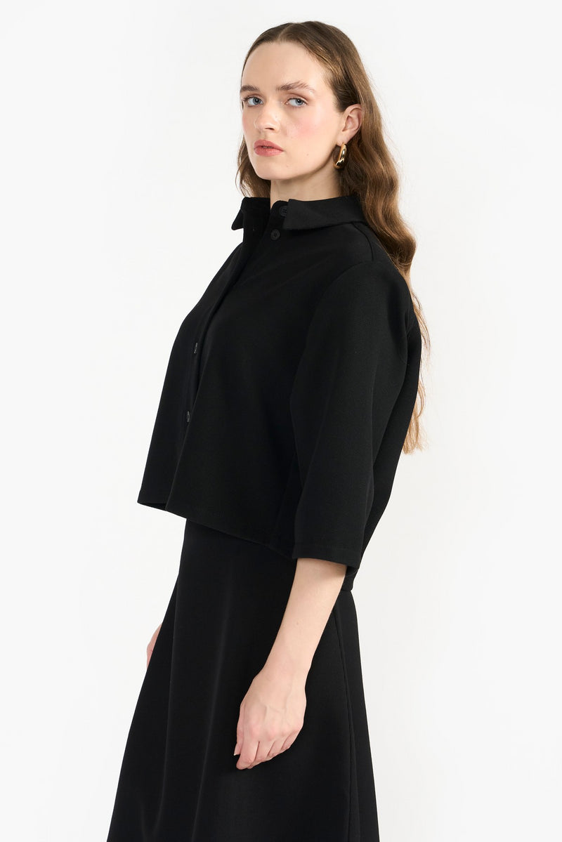 Black Mina Top Woven Shirt