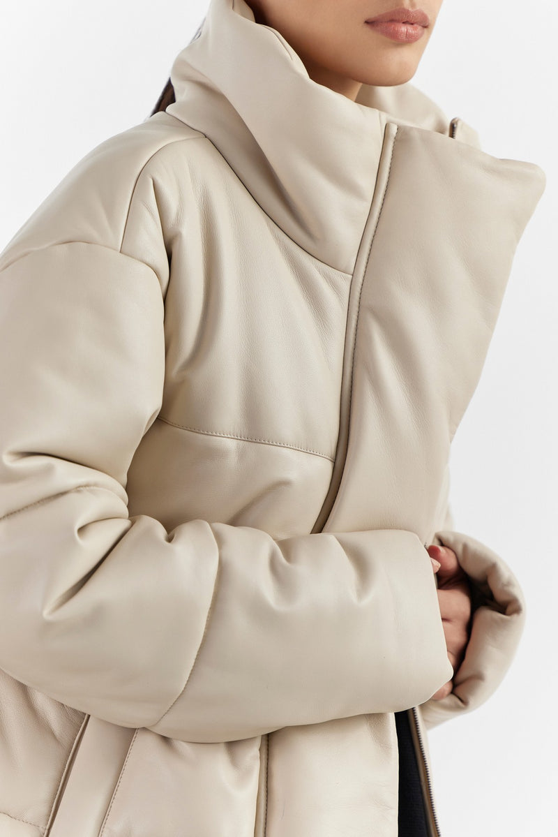 Ivory Celeste Leather Jacket