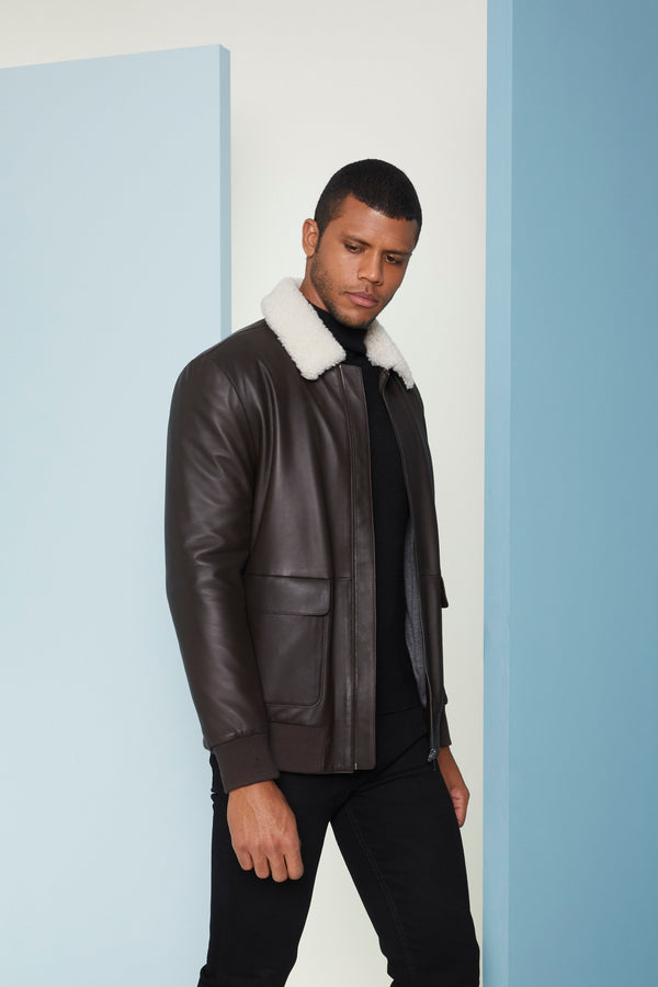 Dark Brown Justin Leather Jacket