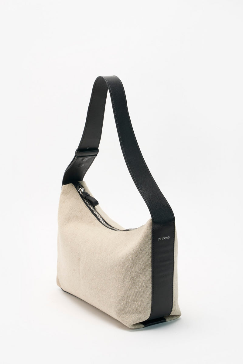 Natural/ Black Edith Tote Bag