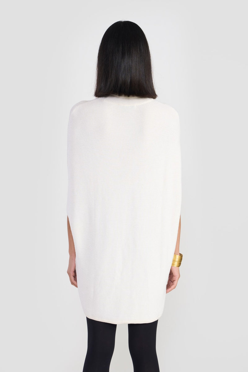 Ivory Selma Women Knit Poncho