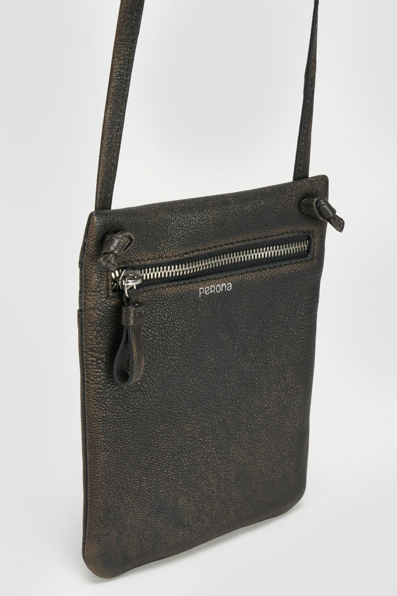 Distress Black Freya Crossbody Bag