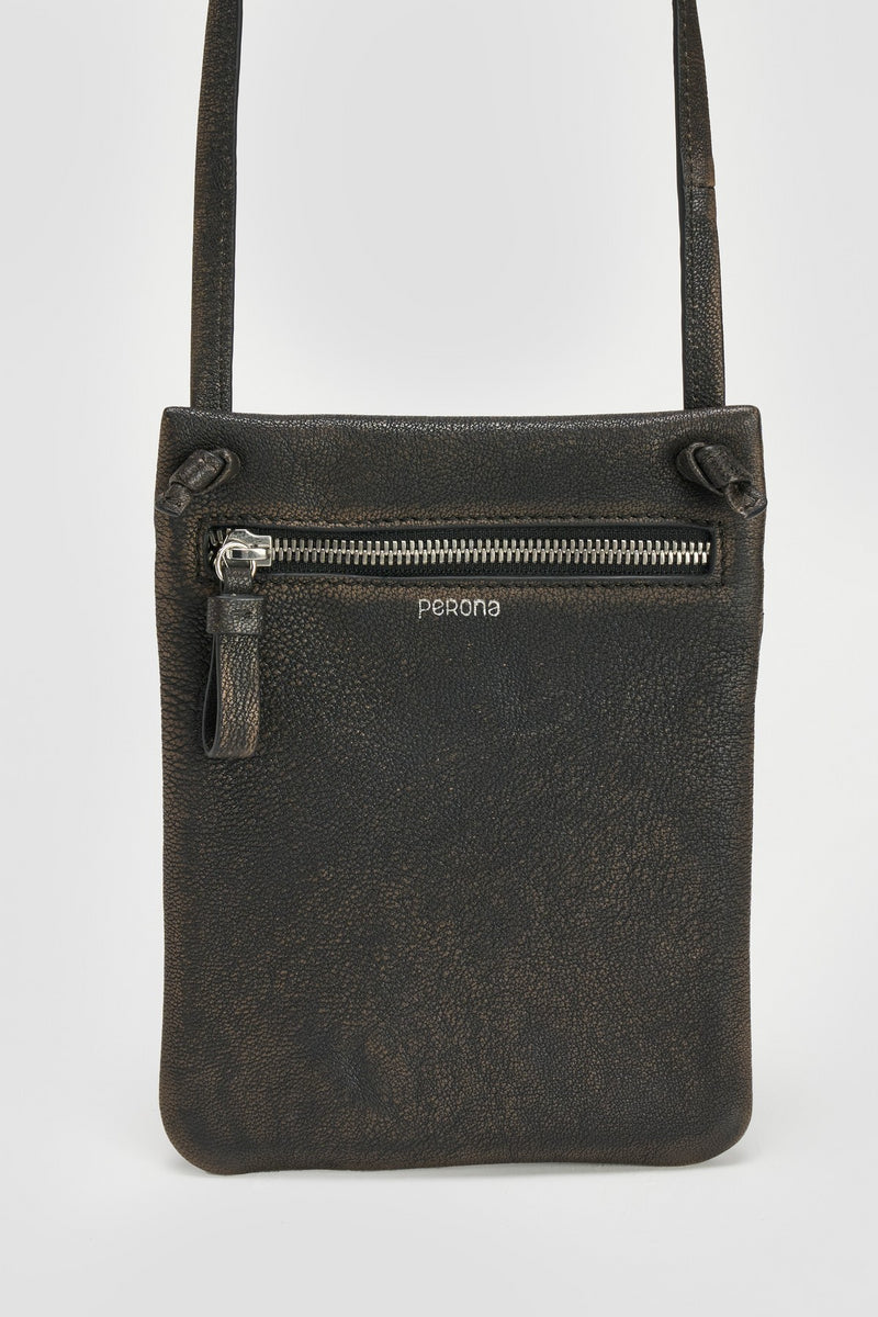 Distress Black Freya Crossbody Bag