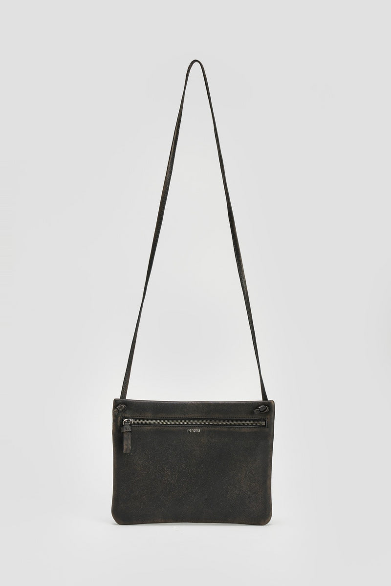 Distress Black Freya Crossbody Bag