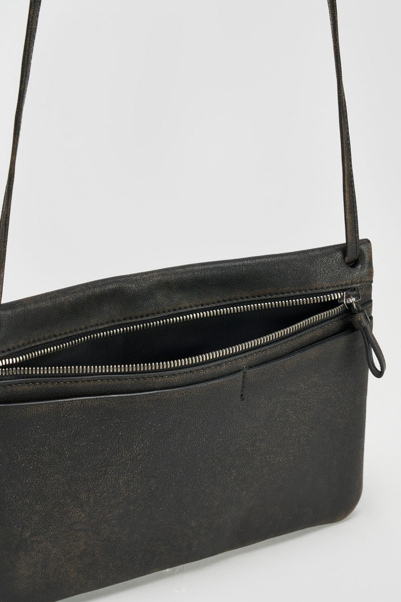Distress Black Freya Crossbody Bag