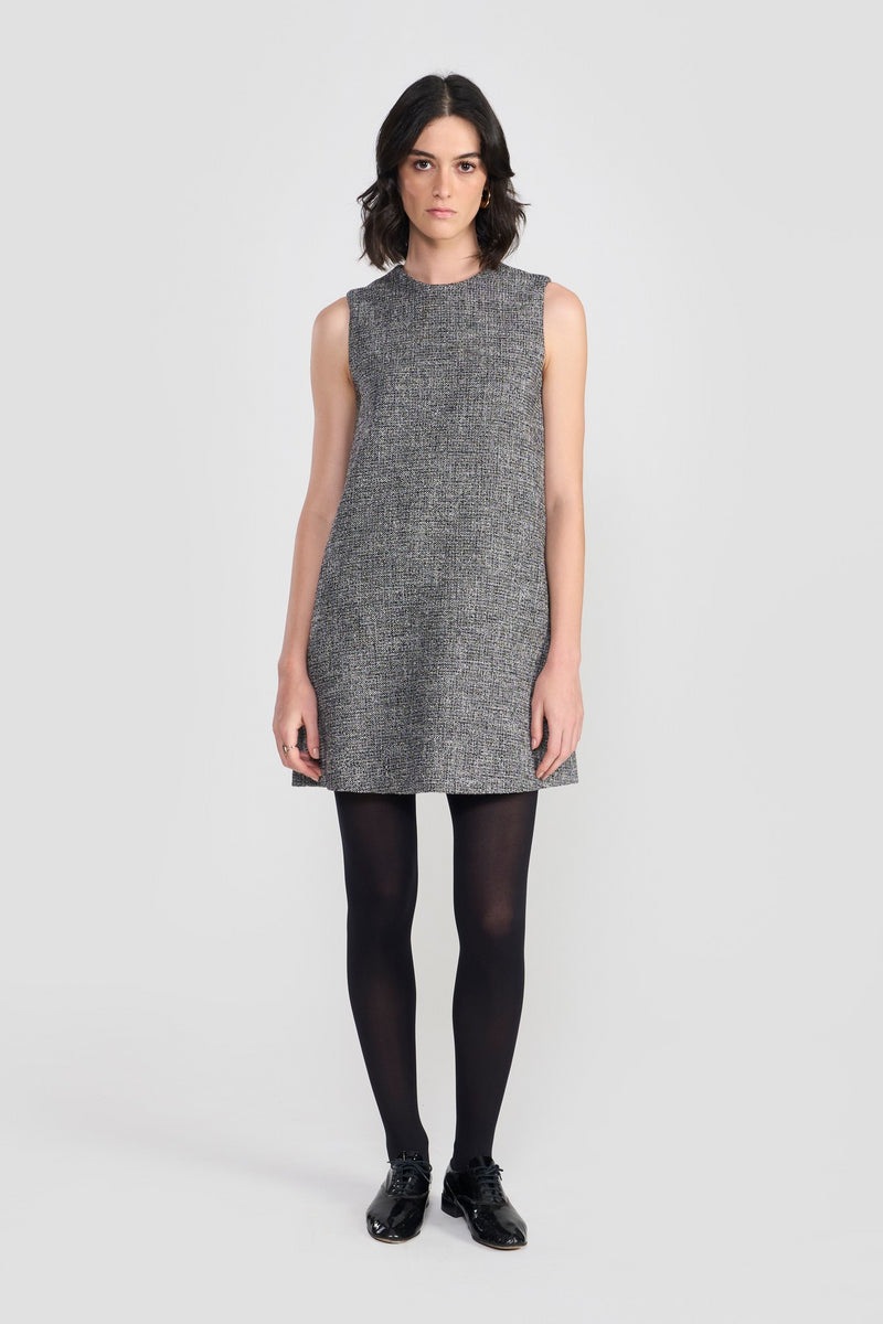 Black/white Hannah Woolen Dress