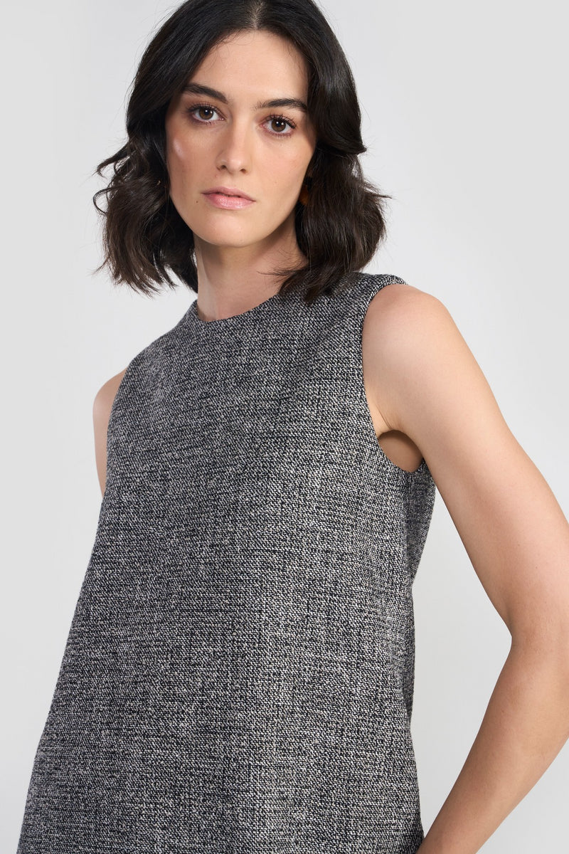 Black/white Hannah Woolen Dress