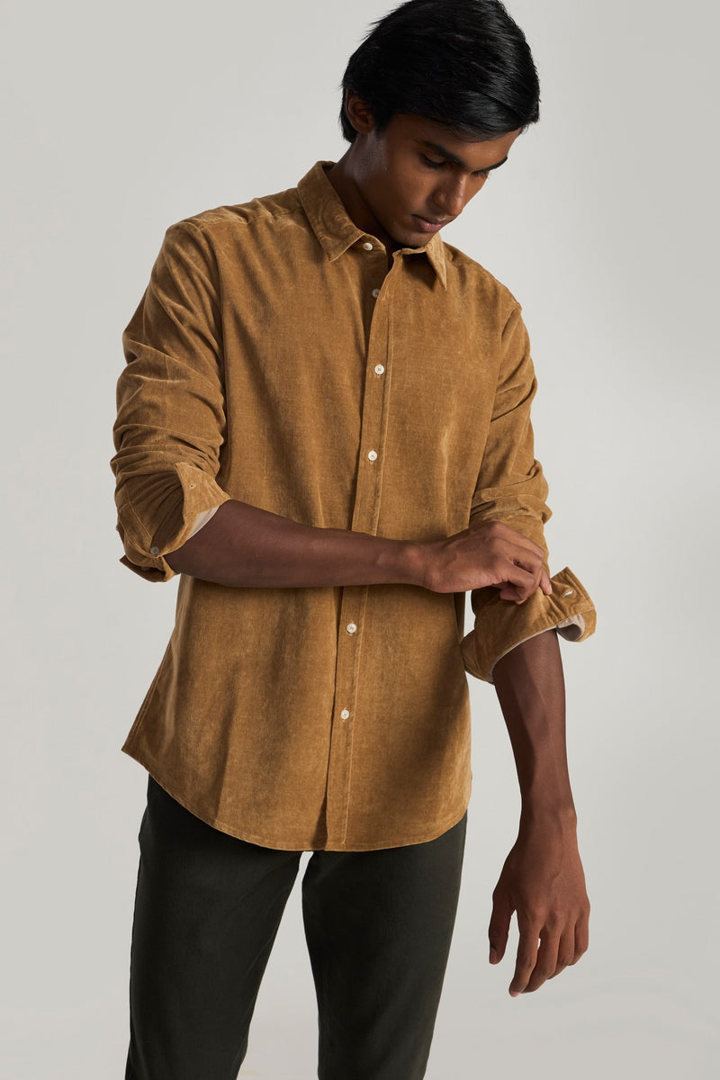 Mocha Beige Pietro Mens Full Sleeve Shirt