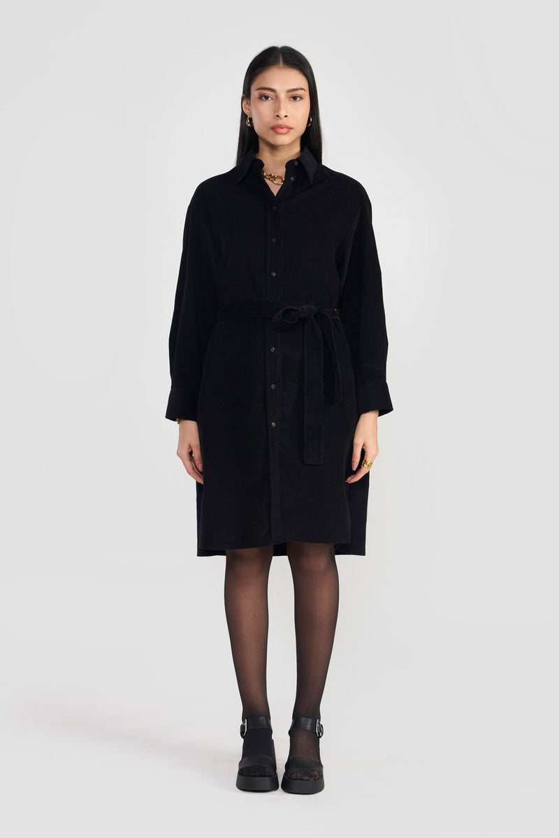 Black Valentina Woven Dress