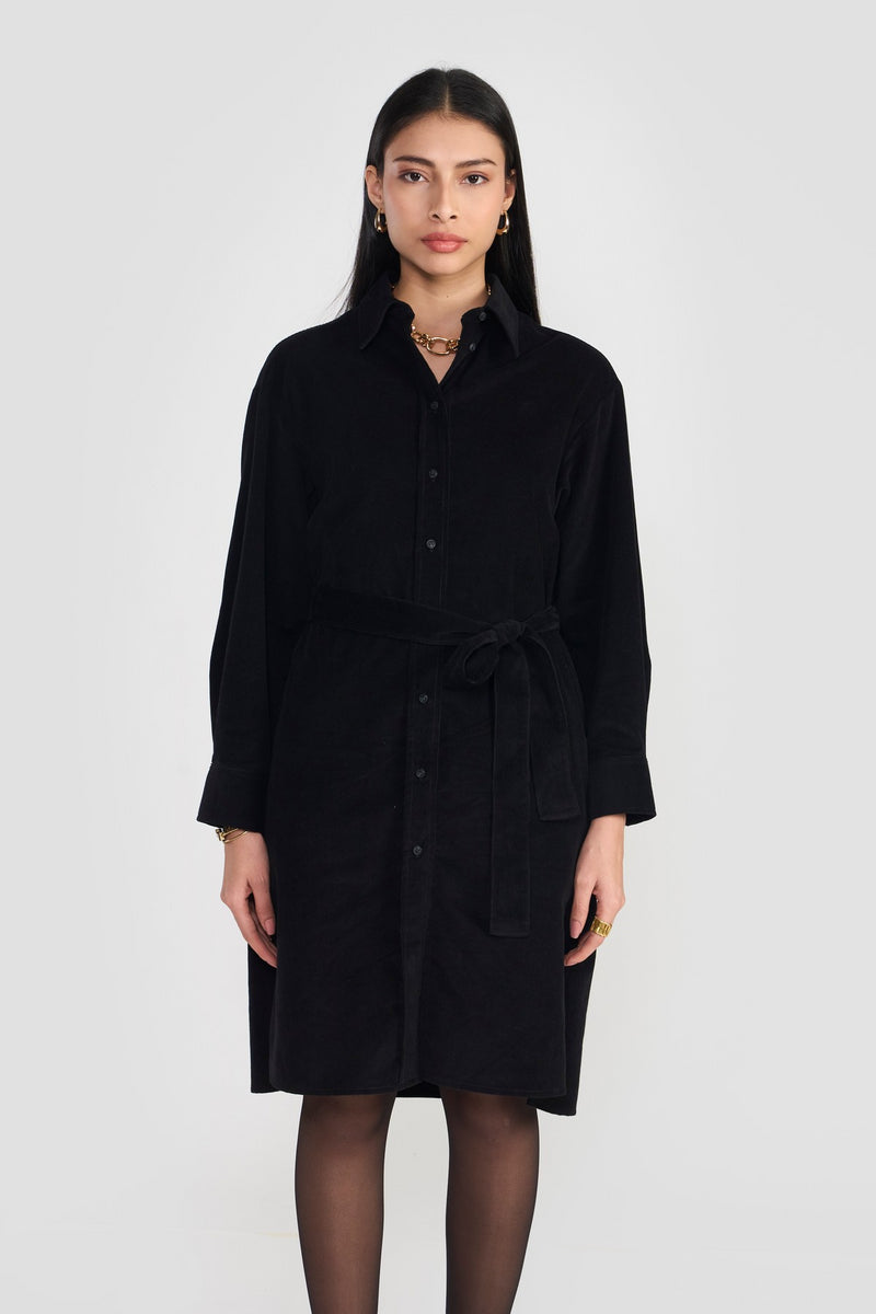 Black Valentina Woven Dress