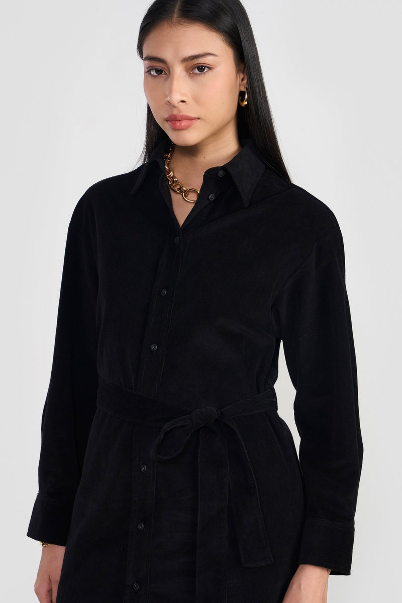 Black Valentina Woven Dress