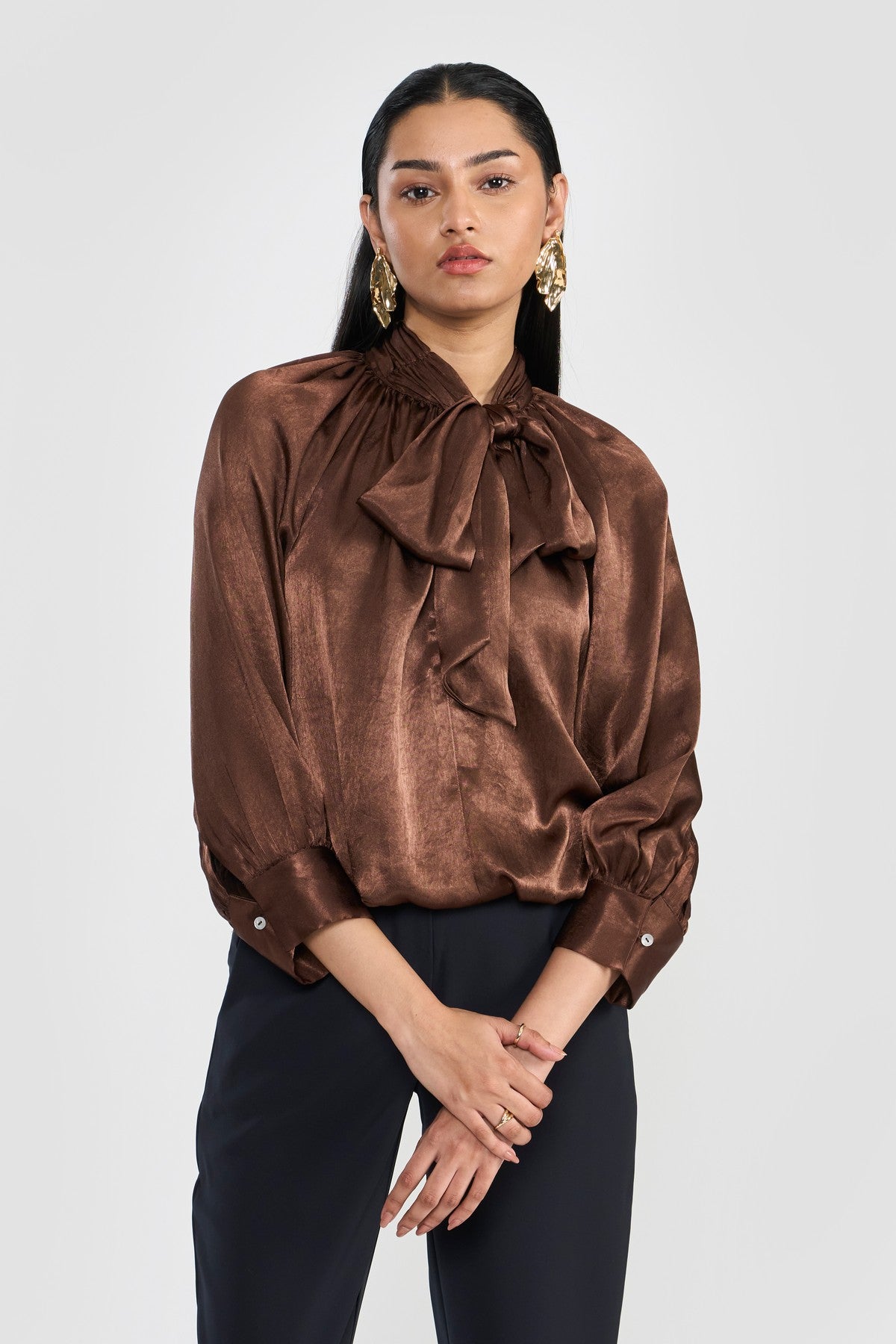 andequal ribbon sleeve tops | 長袖