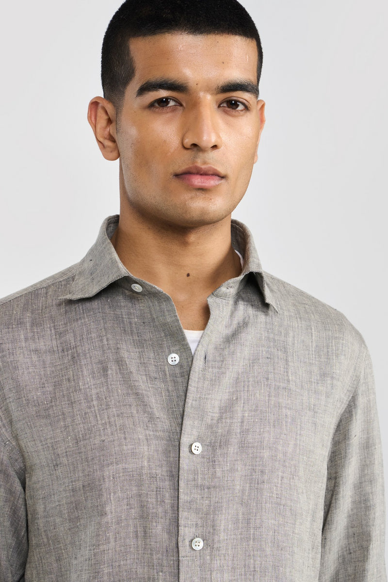Melange Grey Ronan Men Shirt