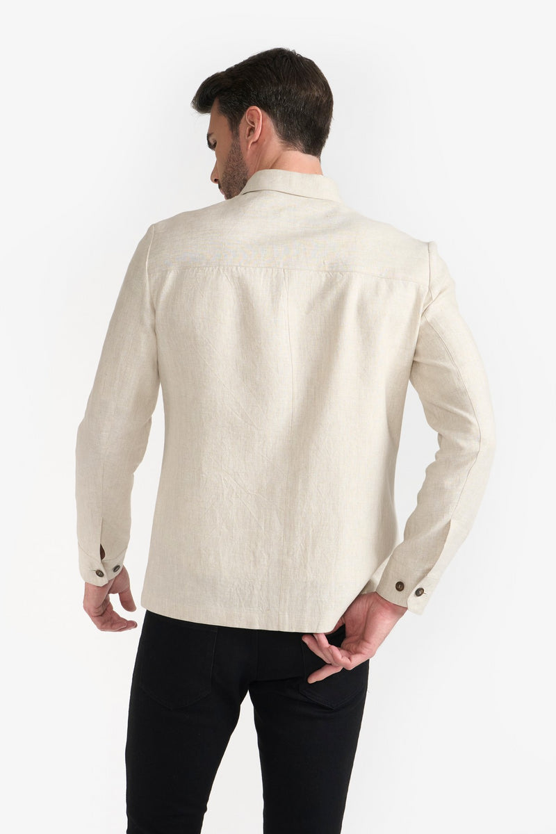 Beige Ezekiel Shacket Mens over Shirt