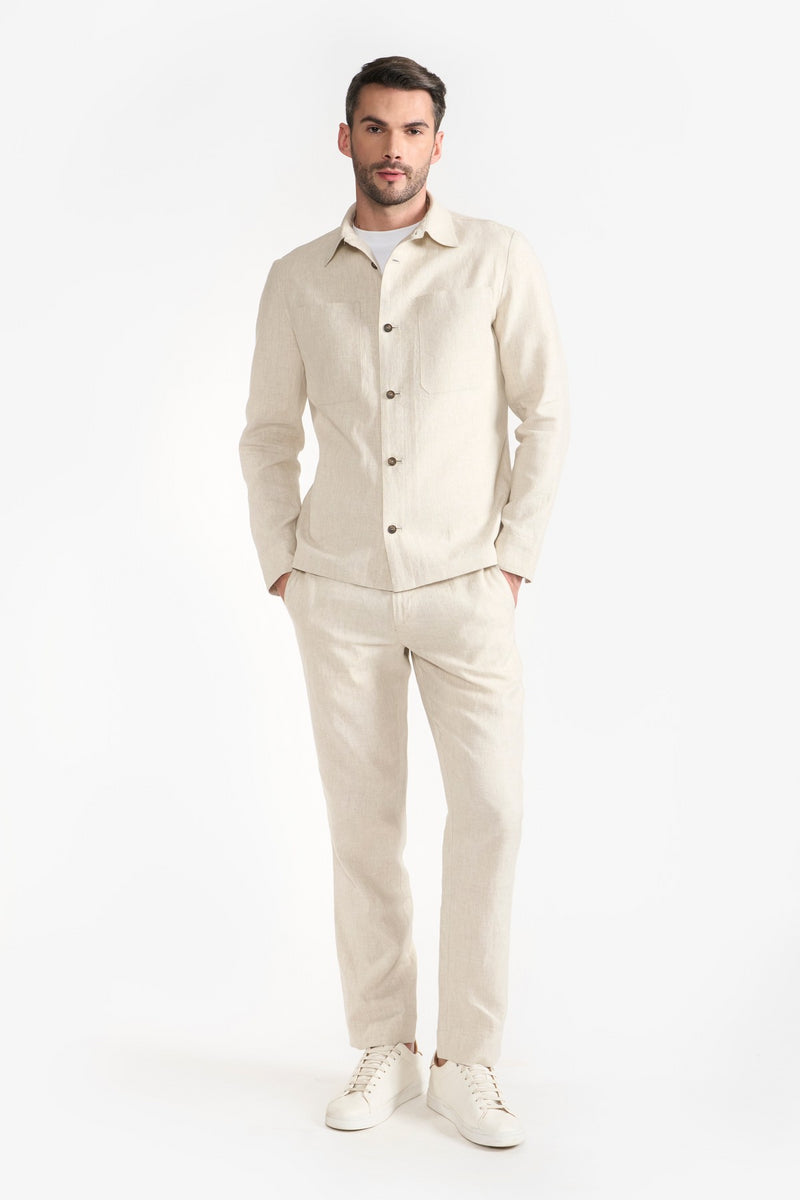 Beige Ezekiel Shacket Mens over Shirt