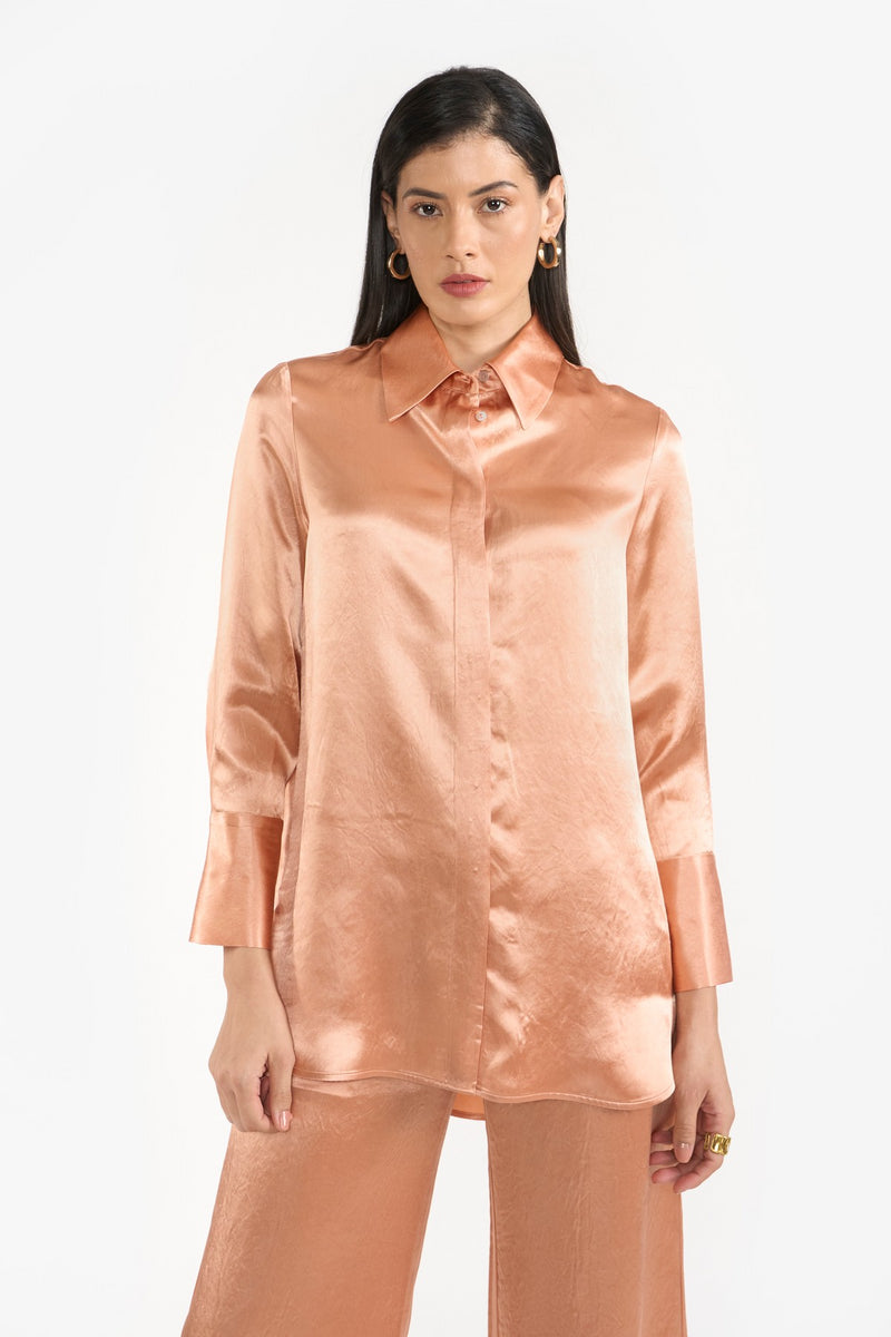 Orange Azaria Shirt Women Shirt