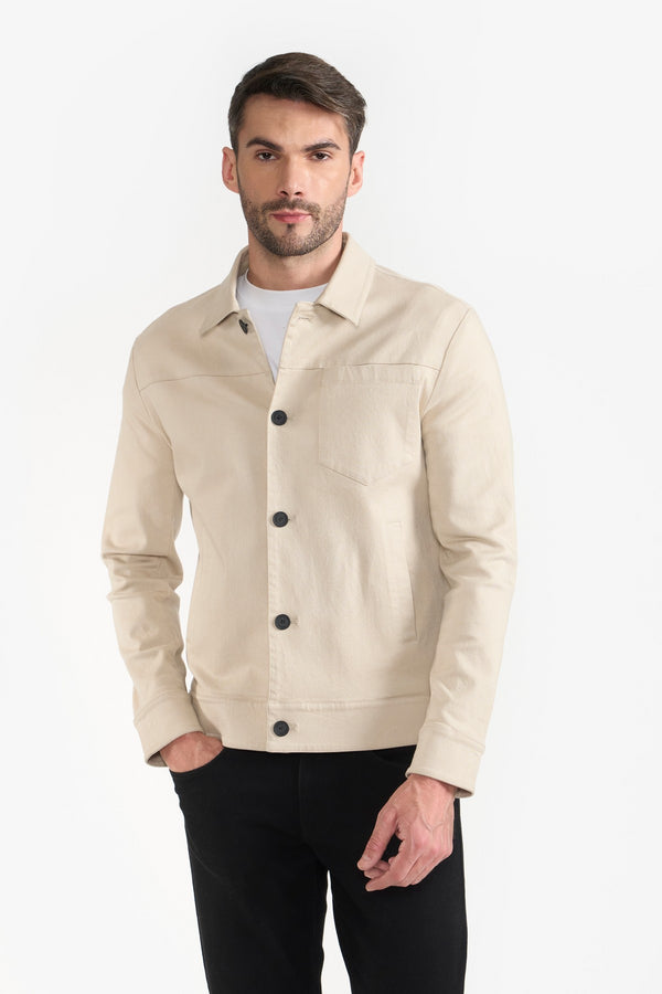 RUSSELL BEIGE MEN'S OVERSHIRT