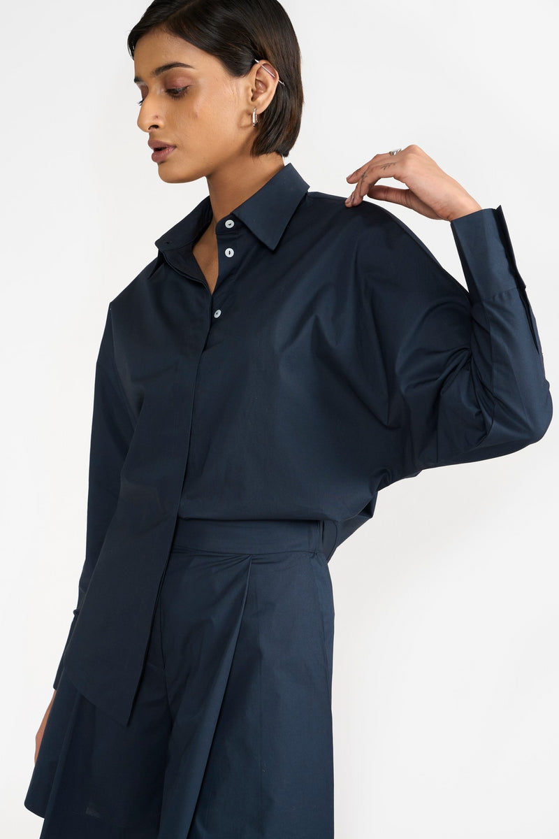 Navy Kimiko Shirt Women Shirt