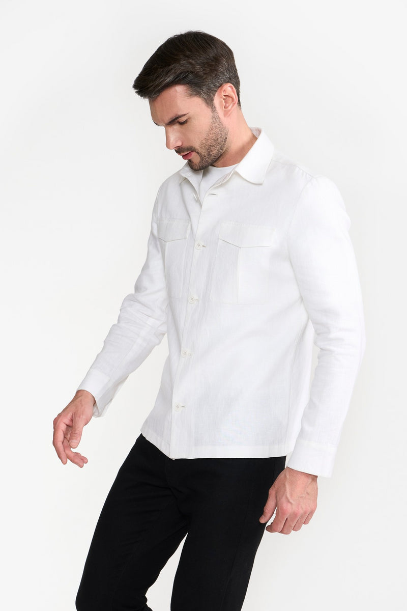 White Paul Shacket Mens over Shirt