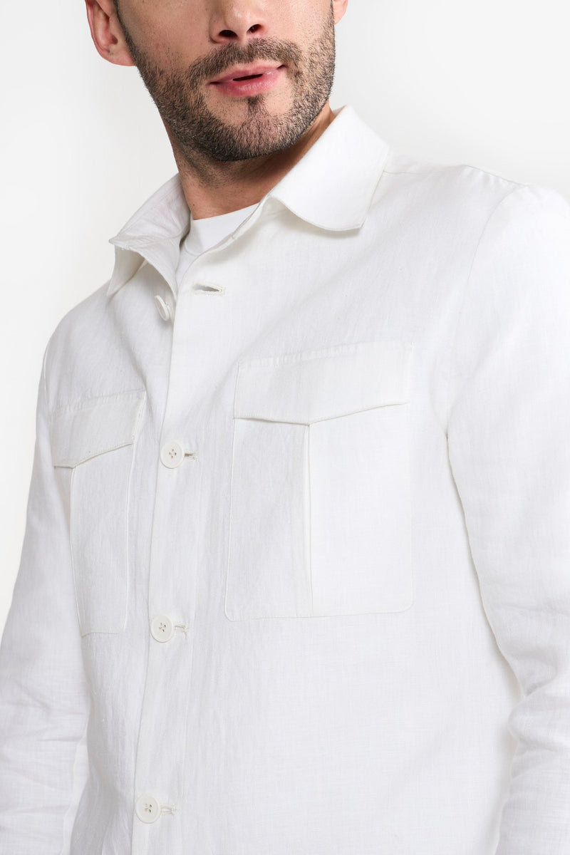 White Paul Shacket Mens over Shirt