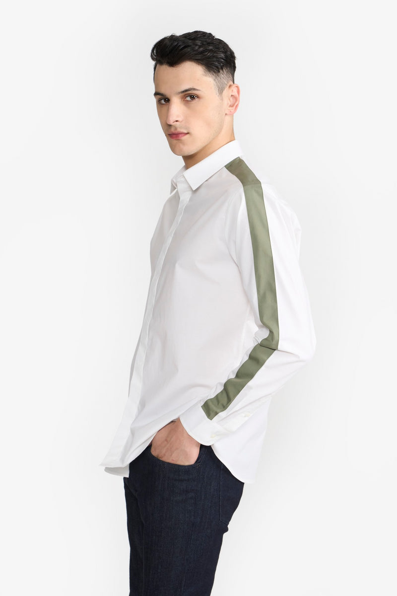 White / Olive Joss Men Shirt