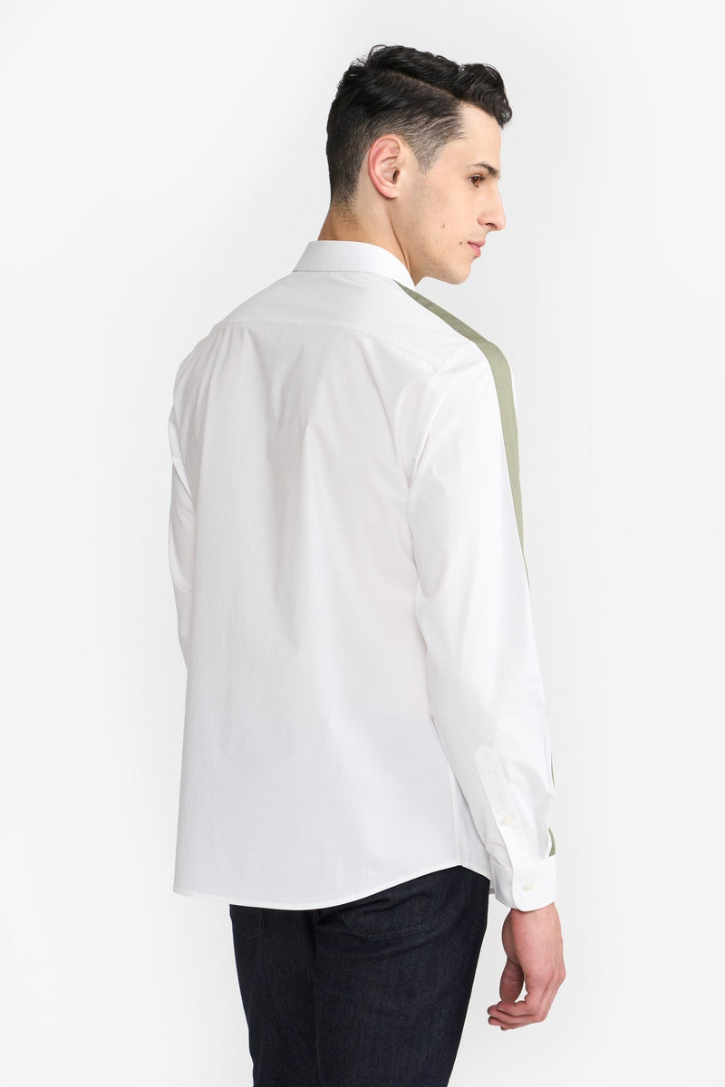 White / Olive Joss Men Shirt