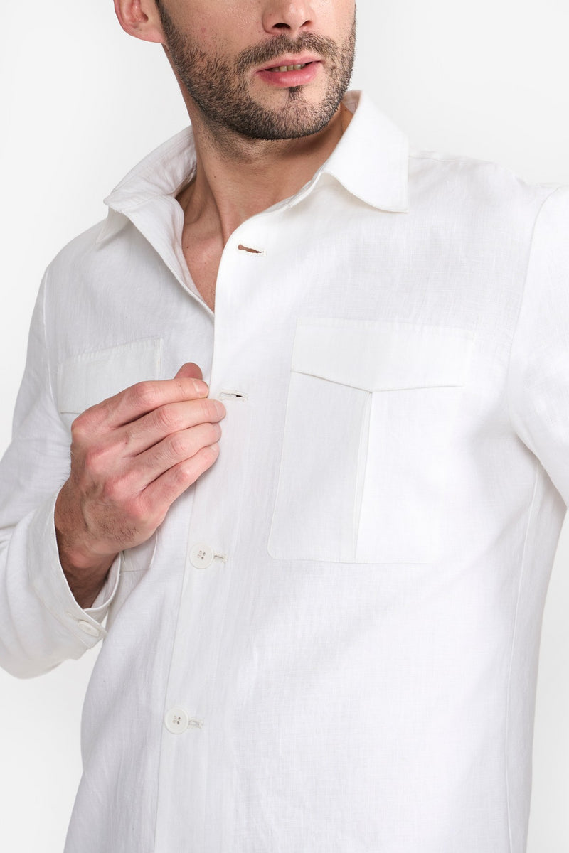 White Paul Shacket Mens over Shirt