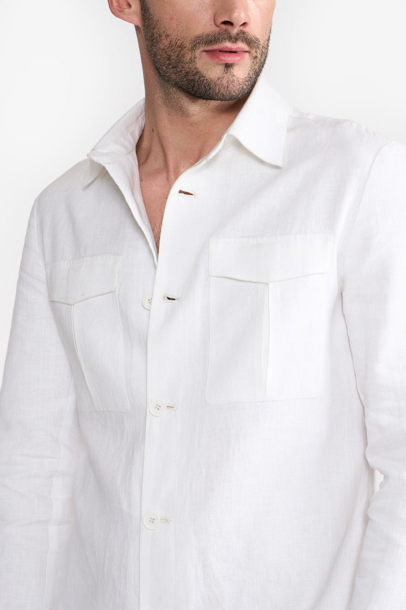 White Paul Shacket Mens over Shirt