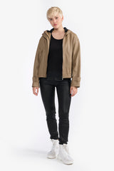 KENDALL PARCHMENT WOMEN'S LEATHER JACKET