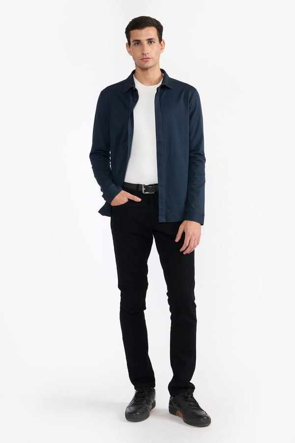 Navy Colin Cotton Shirt