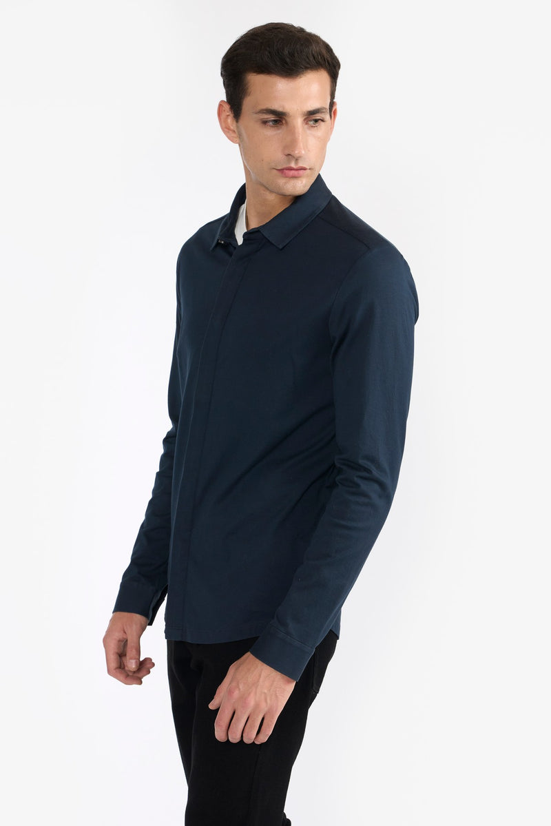 Navy Colin Cotton Shirt