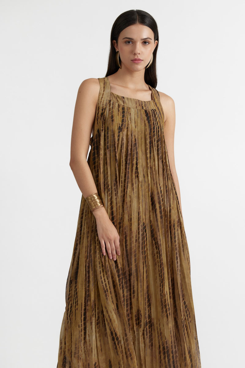 Parchment/ Dk Brown/ Printed Tabitha Dress