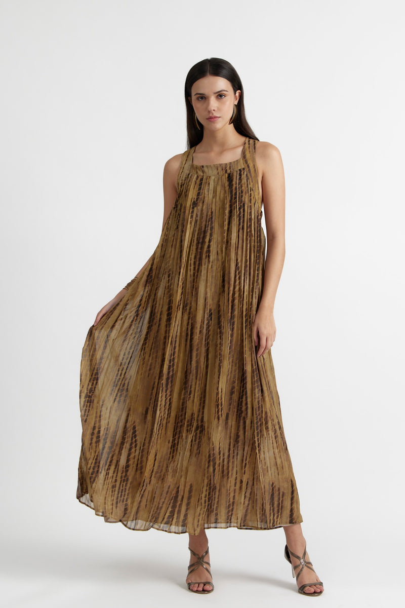 Parchment/ Dk Brown/ Printed Tabitha Dress