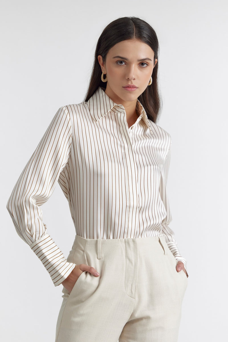 White/ Terracotta/ Stripe AVA Shirt