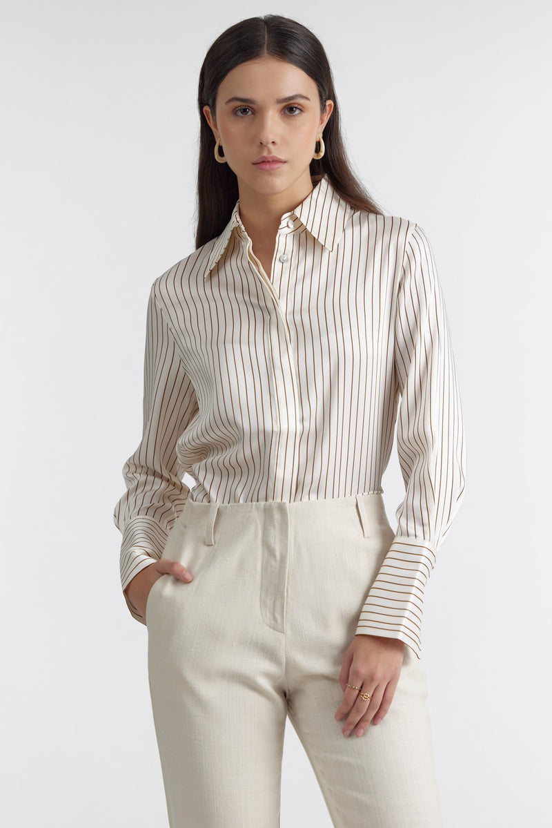 White/ Terracotta/ Stripe AVA Shirt