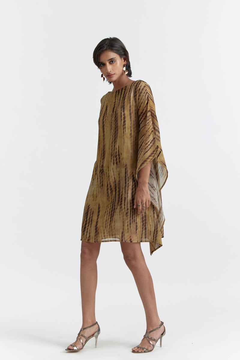 Parchment/ Dk Brown/ Printed Janet Dress