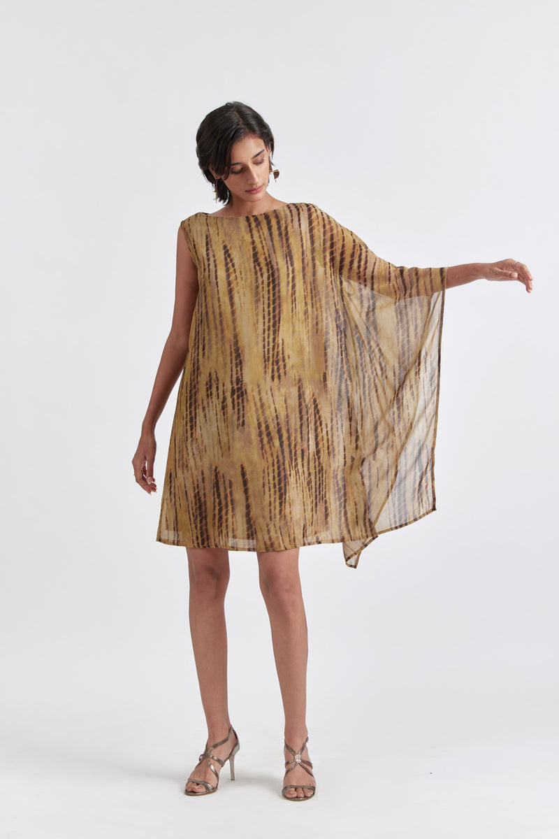 Parchment/ Dk Brown/ Printed Janet Dress