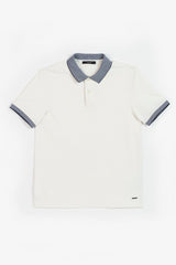 BRADY OFF WHITE WITH NAVY STRIPE MEN'S T-SHIRT