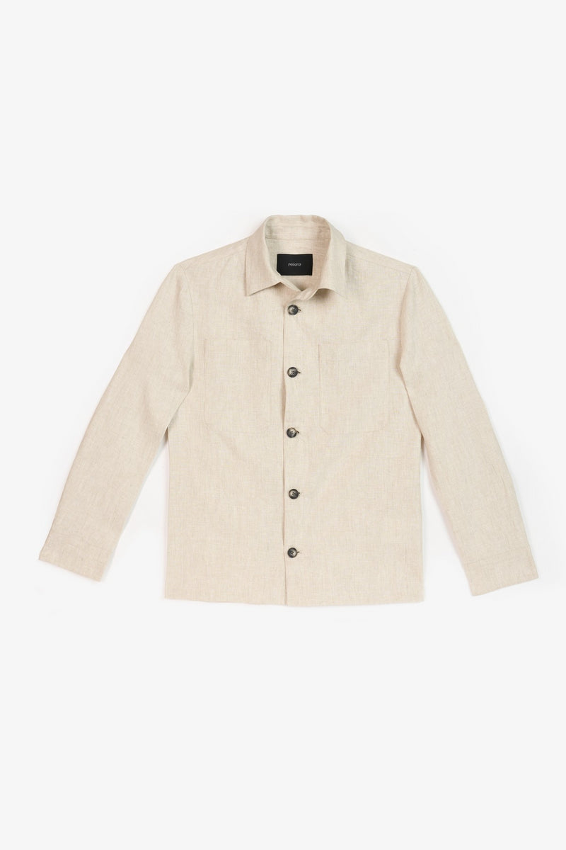 Beige Ezekiel Shacket Mens over Shirt