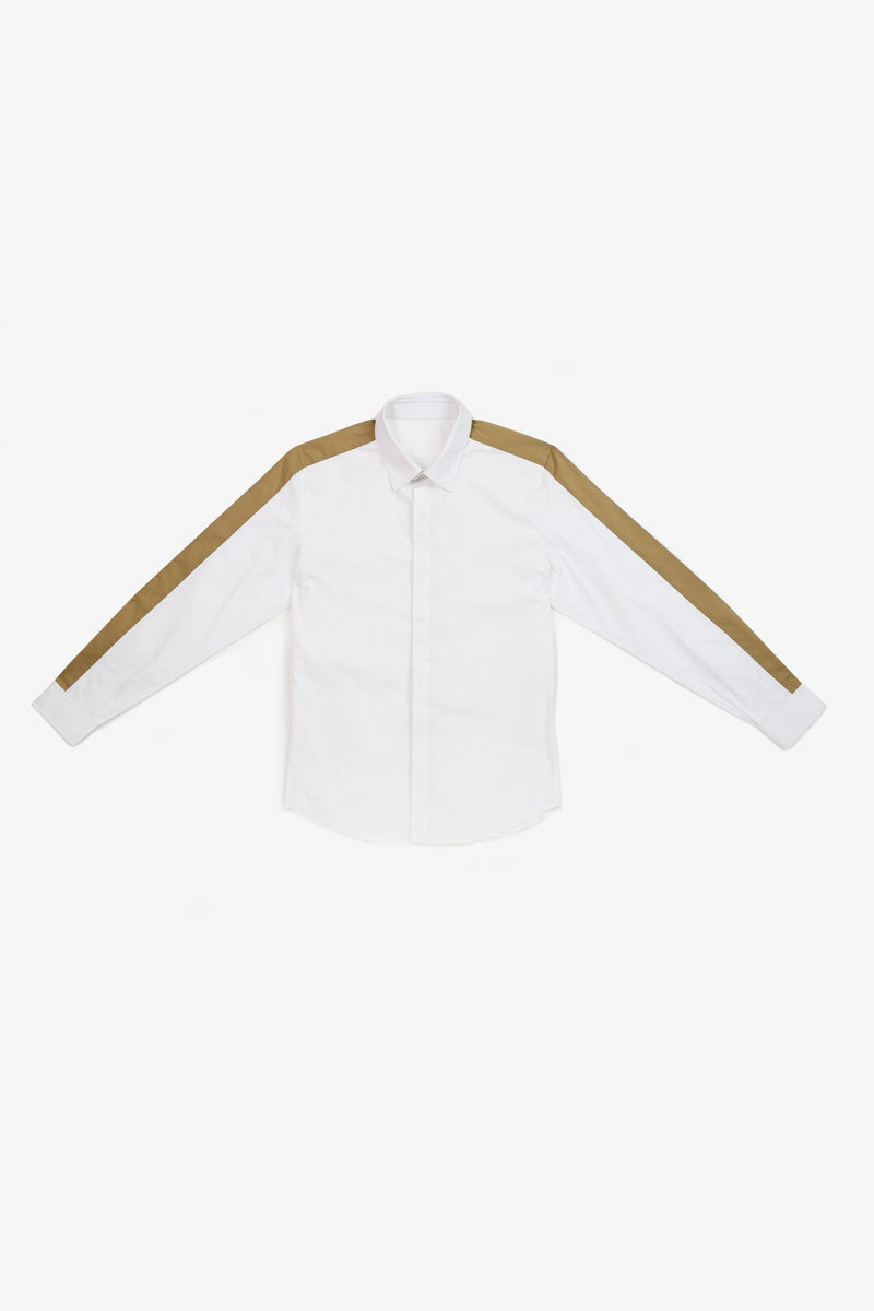 White / Olive Joss Men Shirt