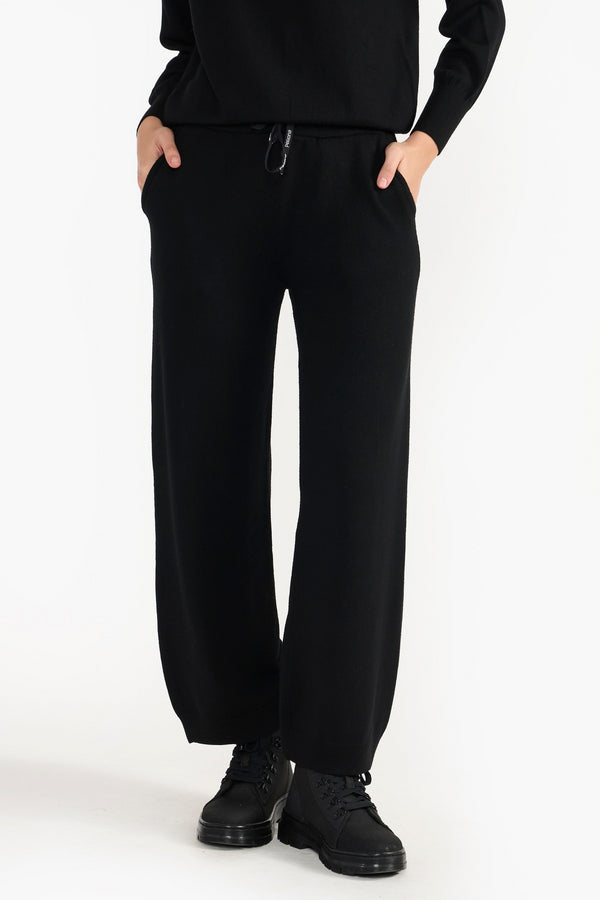 Black Aleena Pant Women Knit Pant