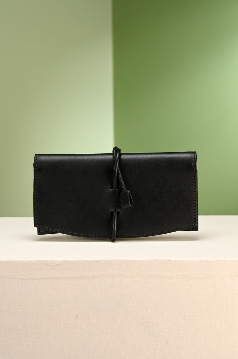 Black Sadie Long Tie Clutch