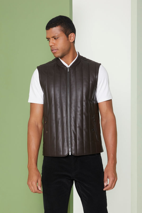 Dark Brown Neil Leather Vest