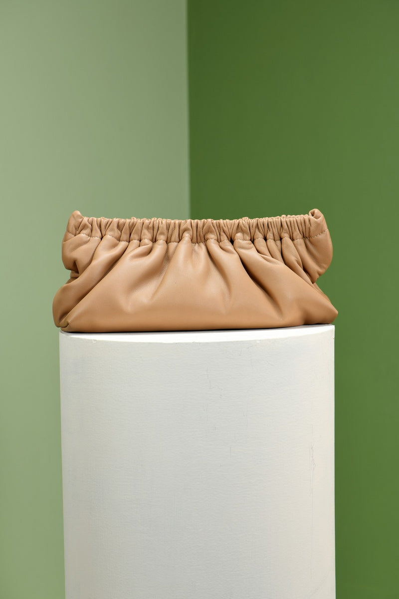 Tan Biana Evening Clutch