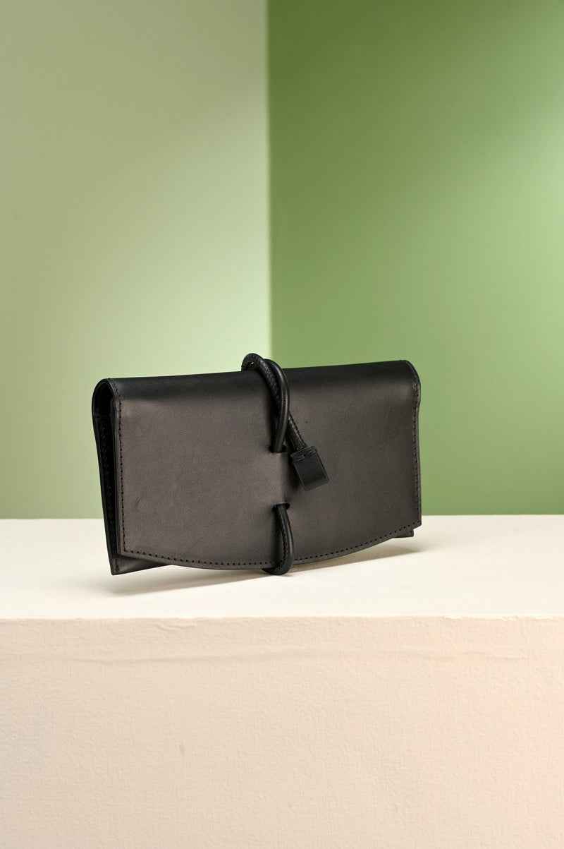 Black Sadie Long Tie Clutch