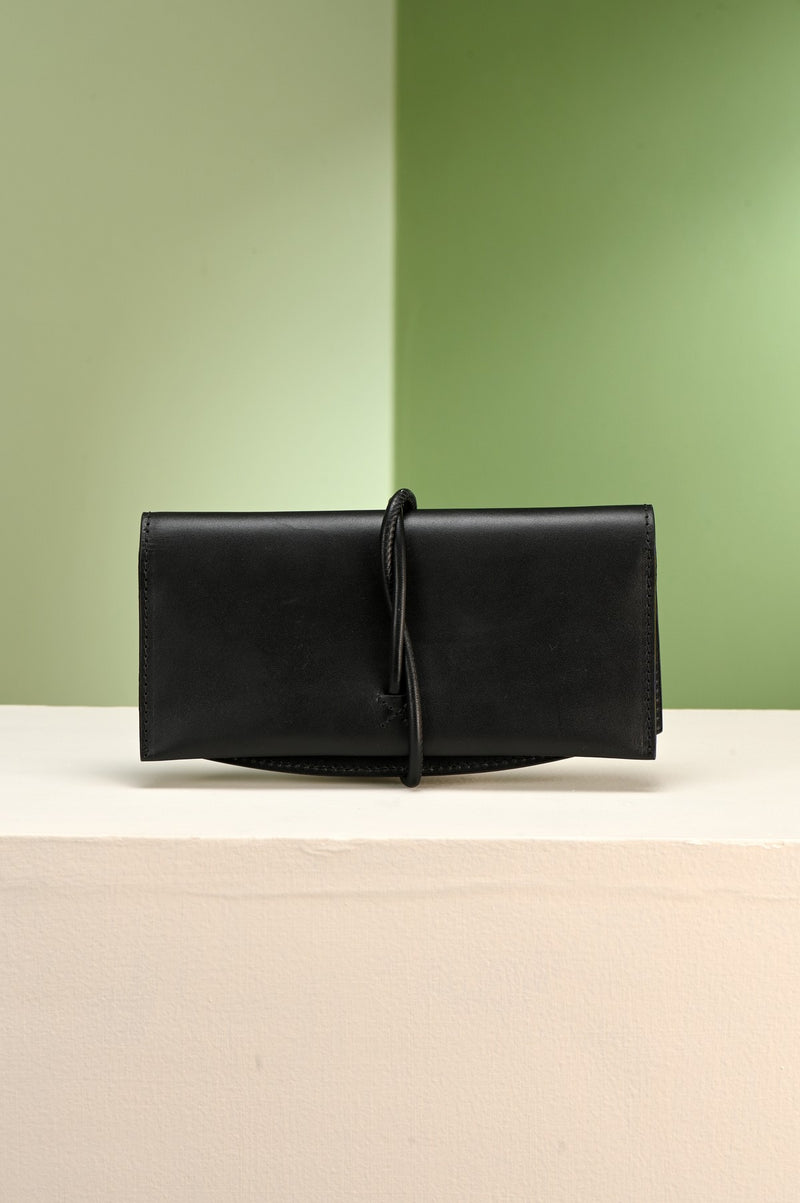 Black Sadie Long Tie Clutch