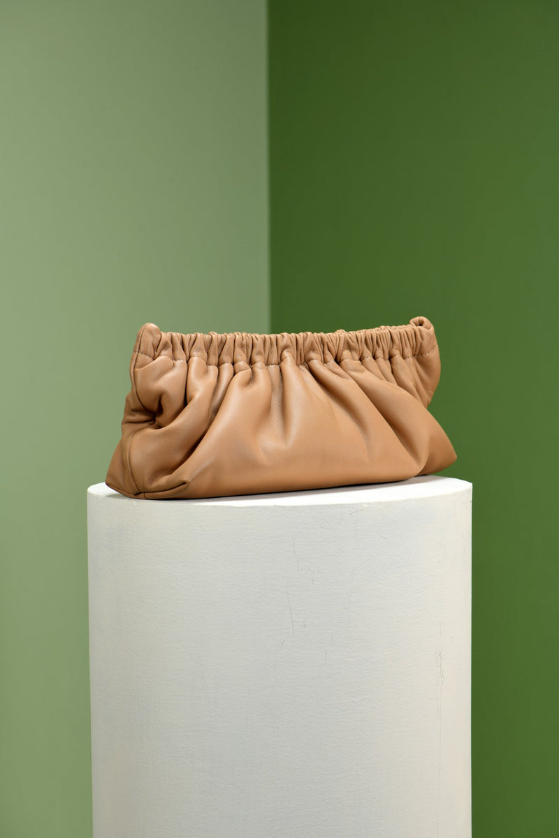 Tan Biana Evening Clutch