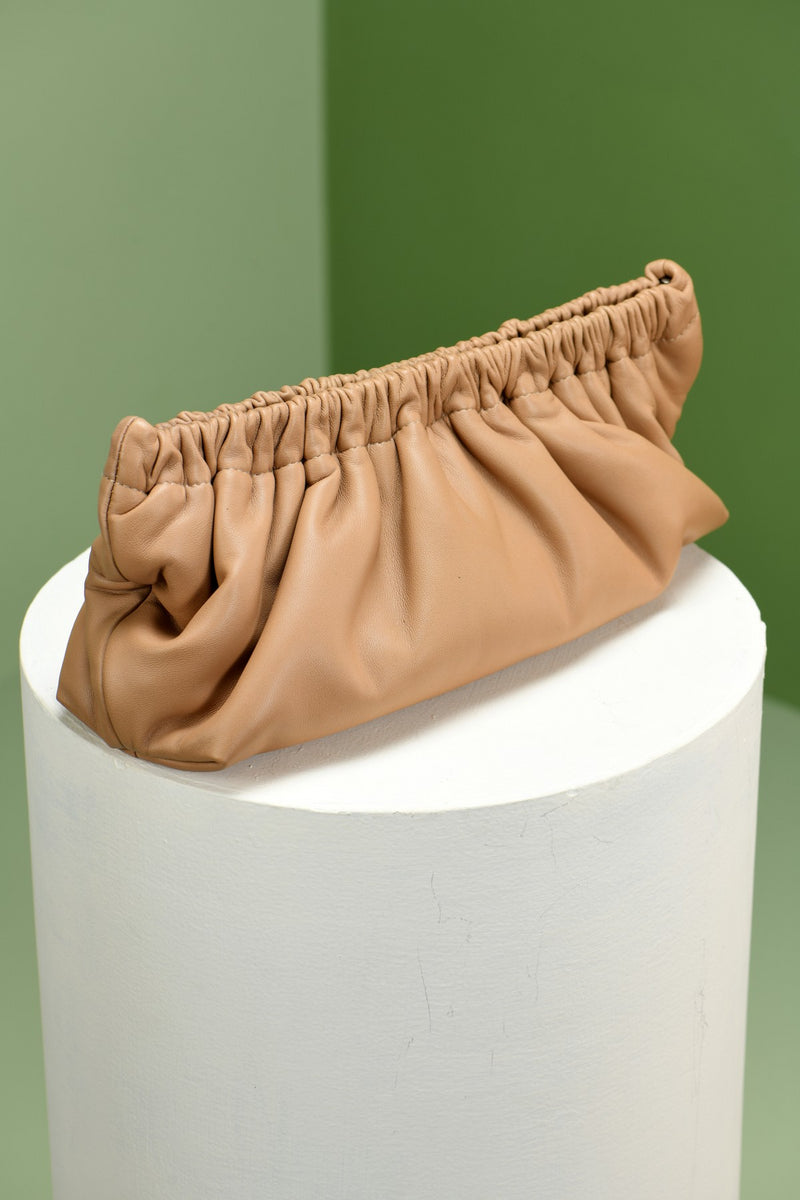 Tan Biana Evening Clutch
