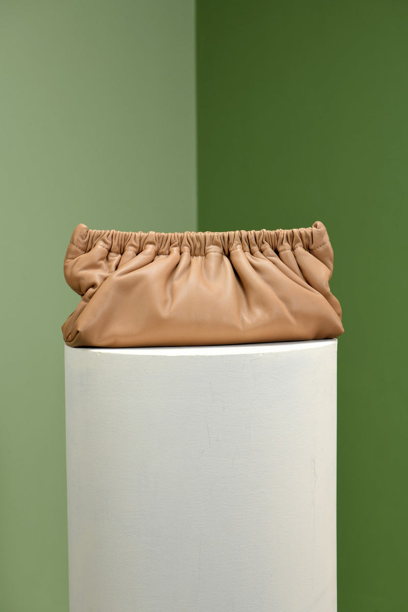 Tan Biana Evening Clutch